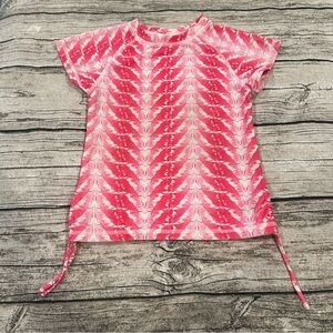 Snapperock Girls’ Rashguard in Pink & White Size 6